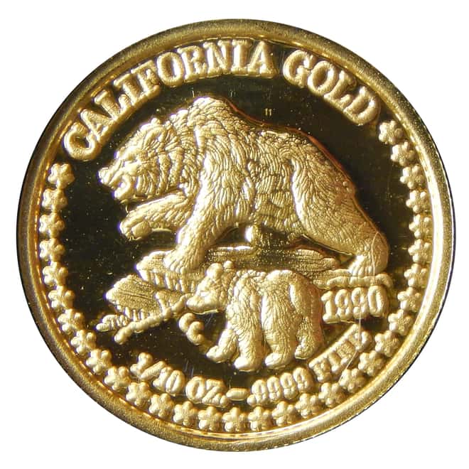 1990 1.85 oz California Gold Proof Set w/Box & COA