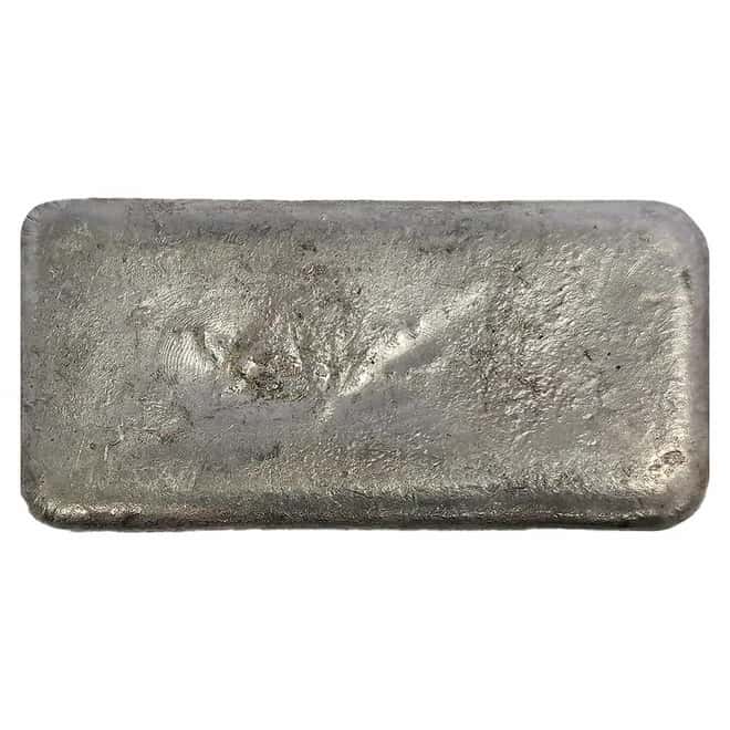 12.9 oz AgNON Vintage Poured Silver Bar .999+ Fine