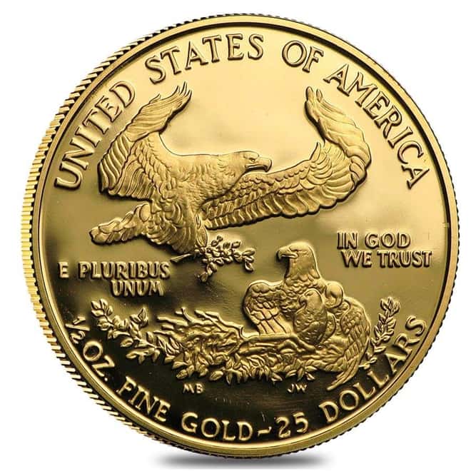 1/2 oz $25 Proof Gold American Eagle PCGS PF 69 DCAM (Philip Diehl Sign Label, Random Year)