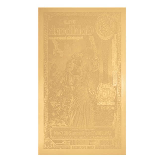Pack of 100 - 1/4 Utah Goldback 1/4000 oz 24K Gold Foil Aurum Note (New Design)