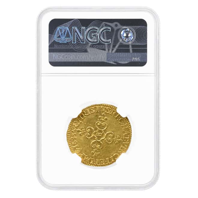 1633 B France 1 Ecu D'or Gold Coin NGC UNC Details