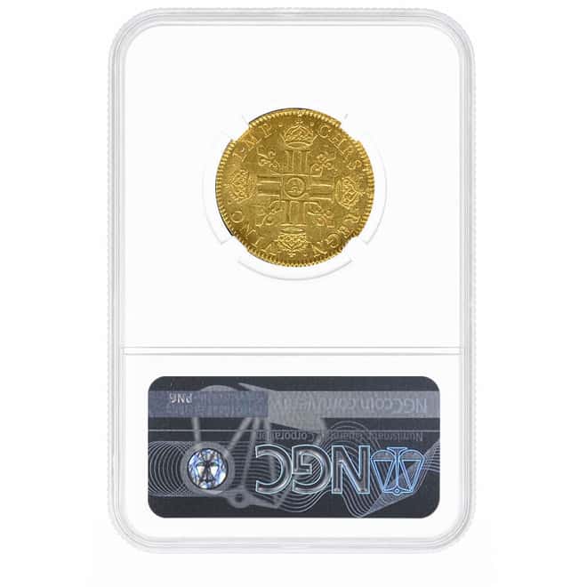 1641/0A France 1 Louis D'or Short Curl Gold Coin NGC MS 61