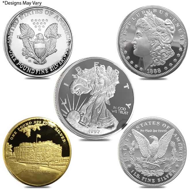 16 oz Washington Mint Silver Round .999 Fine (Random Design)