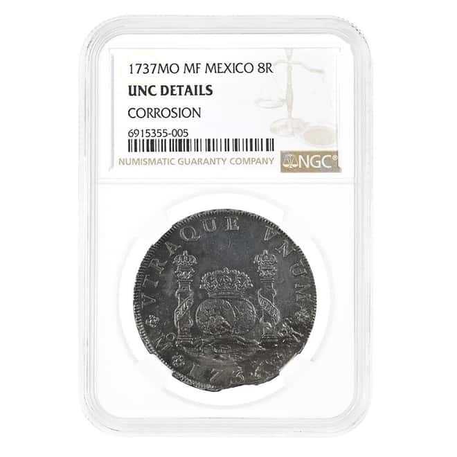 1737 Mexican Philip V 8 Reales Silver Coin NGC UNC Details
