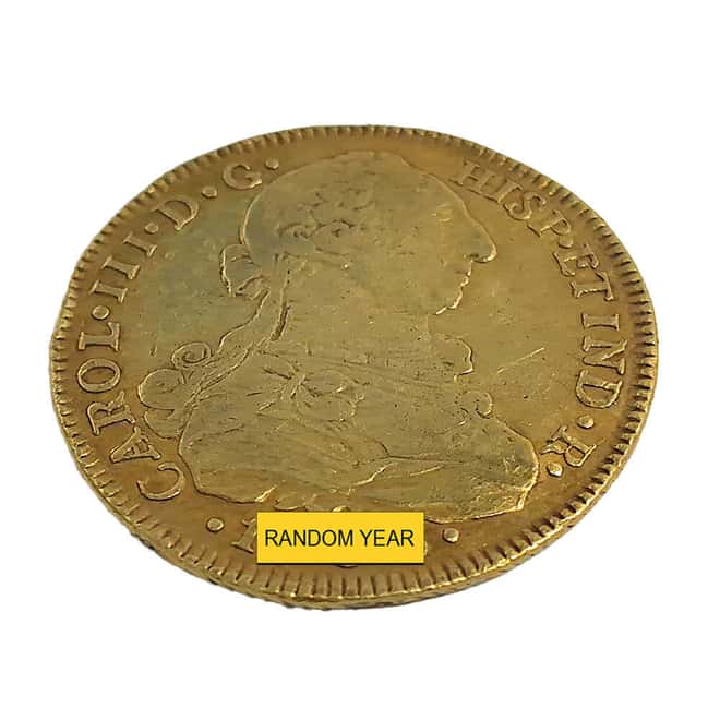 1772-1789 Colombia 8 Escudos Charles III Gold Coin AU (Random Year)