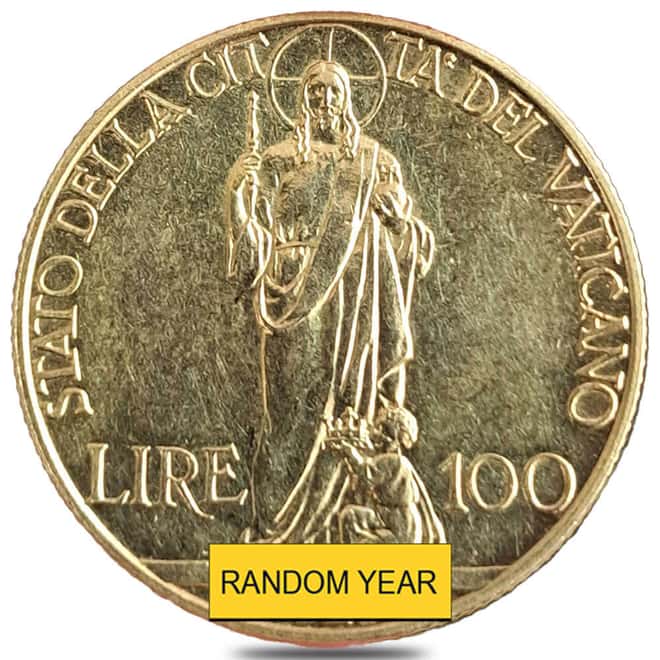 1929-1935 Vatican City Pope Pius XI 100 Lire Gold Coin AU (Random Year)