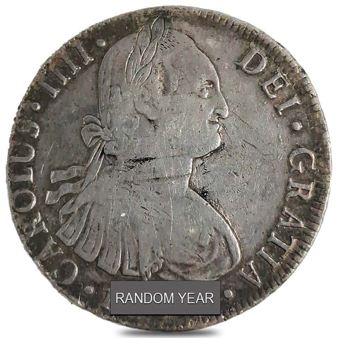 1791-1808 Peru Spanish Colony 8 Reales Charles IV Silver Coin Avg Circ (Random Year)
