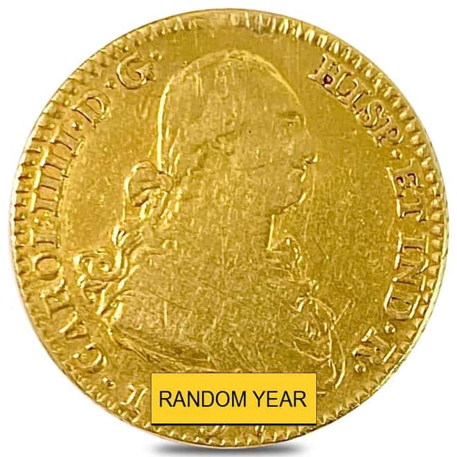 1791-1808 Mexico 2 Escudos Charles IV Gold Coin AGW .1451 oz Ex-Jewelry
