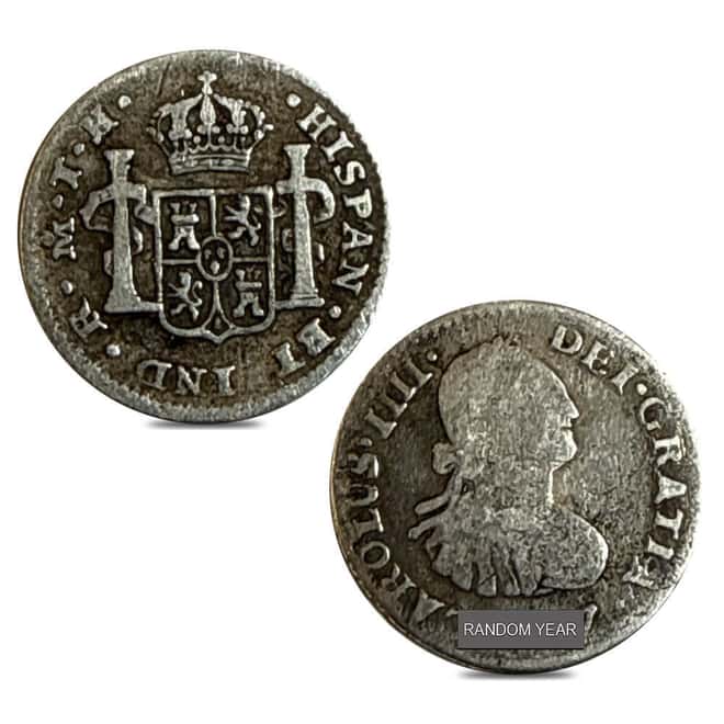 1792-1808 1/2 Real Mexico Spanish Colony Silver Coin Circ (Random Year)