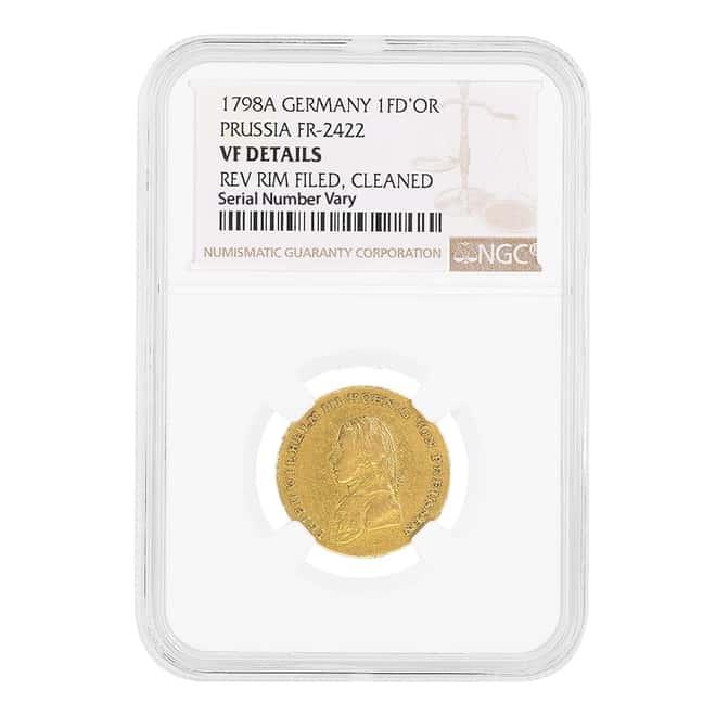 1798 A German States Prussia 1 Frederick D'or Gold NGC VF Details