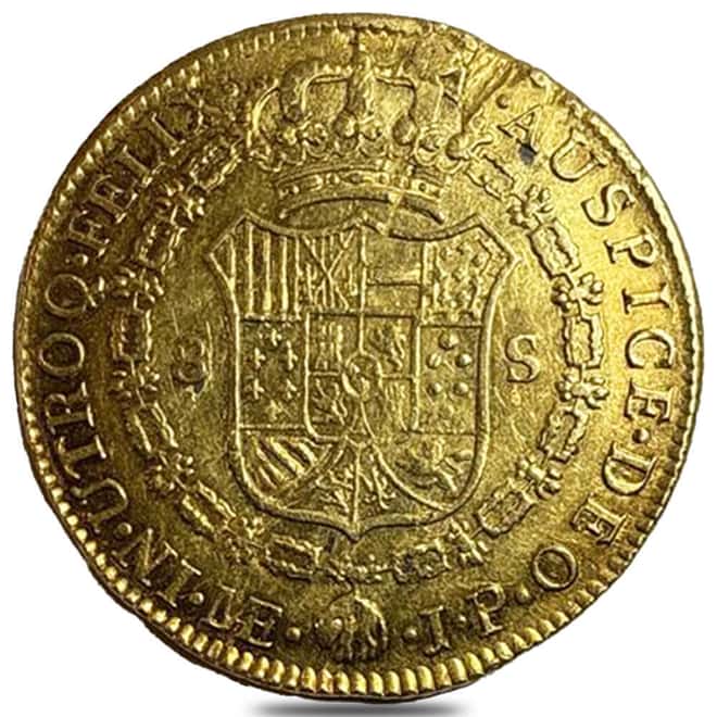 1808-1811 Peru 8 Escudos Ferdinand VII Uniformed Bust Gold Coin Ex-Jewelry (Random Year)