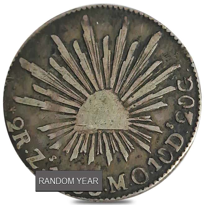 1825-1870 Mexico 2 Reales Silver Coin Avg Circ (Random Year)