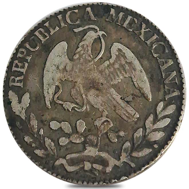 1825-1870 Mexico 2 Reales Silver Coin Avg Circ (Random Year)