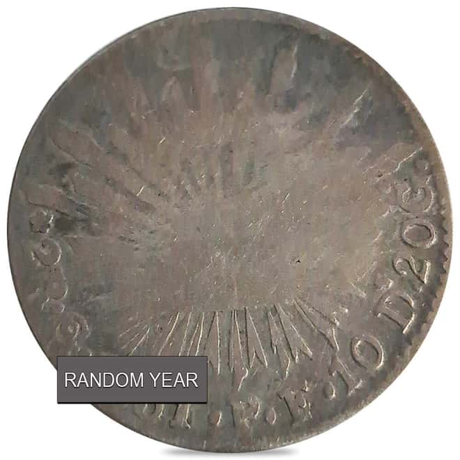 1825-1870 Mexico 2 Reales Silver Coin Cull (Random Year)