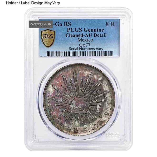 1825-1897 Mexico 8 Reales Cap & Rays Silver Coin NGC / PCGS AU Details (Random)