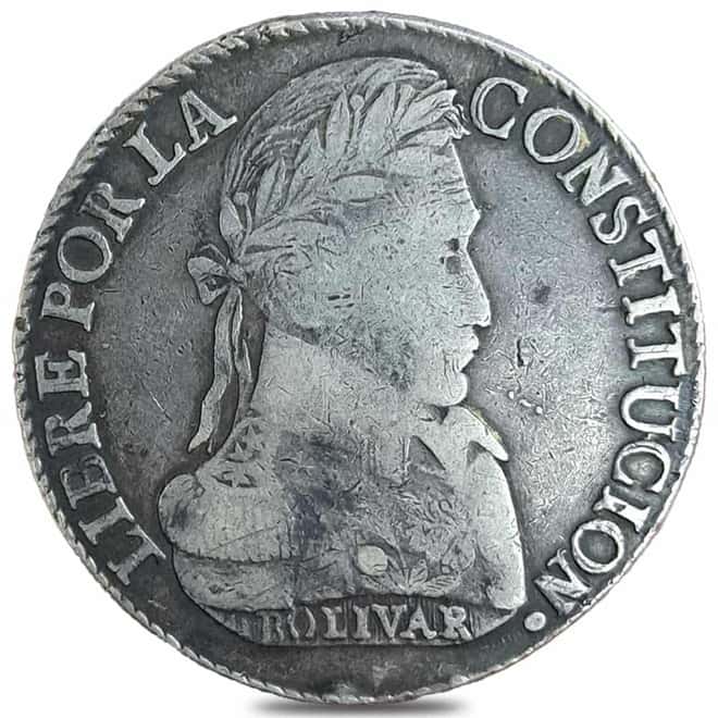 1827-1840 Bolivia 8 Soles Silver Coin Avg Circ (Random Year)