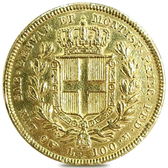 1832-1842 100 Lire Italy Sardinia Charles Albert Gold Coin Ex-Jewelry (Random Year)