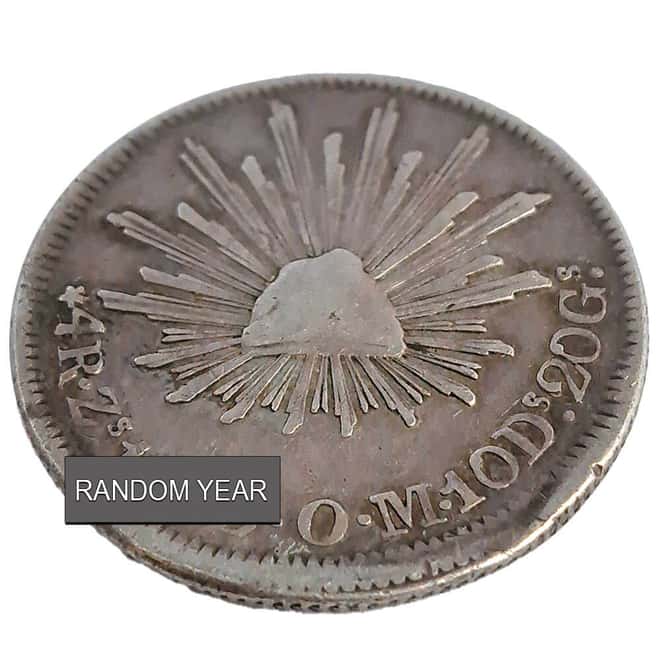 1835-1870 Mexico 4 Reales Silver Coin Avg Circ (Random Year)