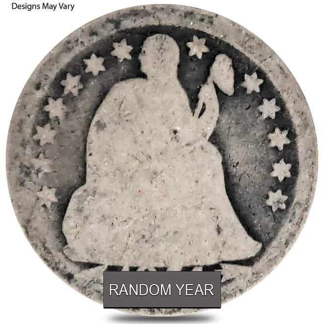 1837-1891 Seated Liberty Dime 10C Silver Coin Circulated (Random Year)