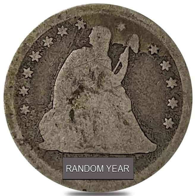 1839 - 1891 Seated Liberty Half Dollar Silver Coin Good (Random Year)