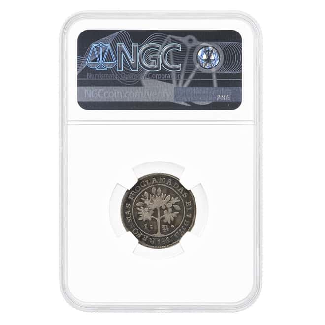1847 Costa Rica 1 Real Proclamation Issue Silver Coin NGC XF 40
