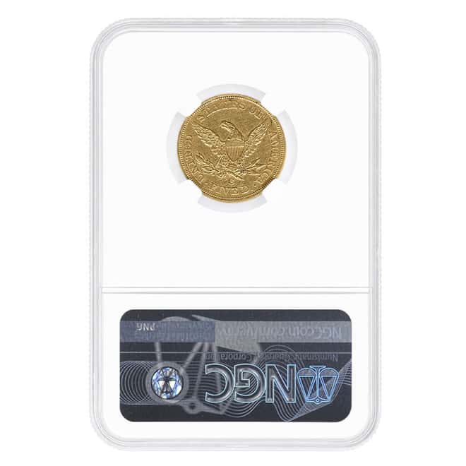 1856-C $5 Liberty Head Half Eagle Gold Coin NGC AU Details