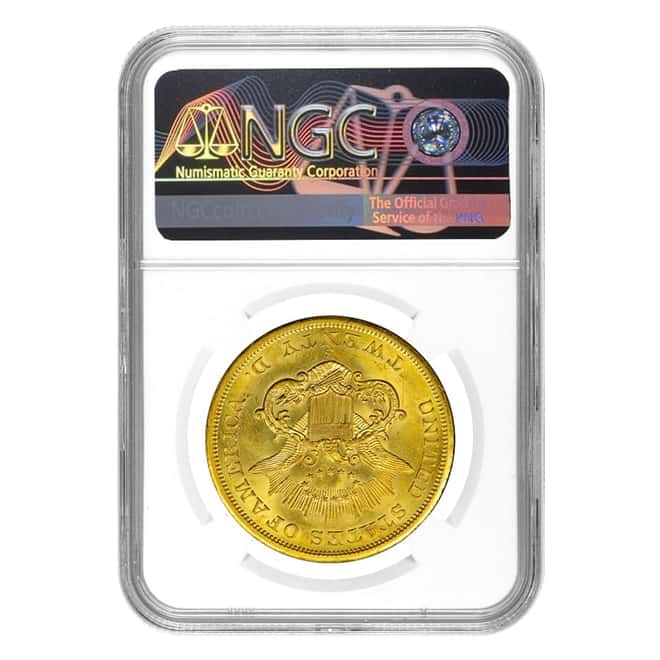 1856 S $20 Liberty Head Double Eagle Gold Coin NGC AU 58