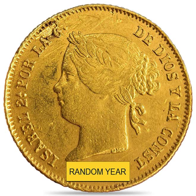 1861-1868 Philippines 4 Pesos Gold Coin Ex-Jewelry (Random Year)