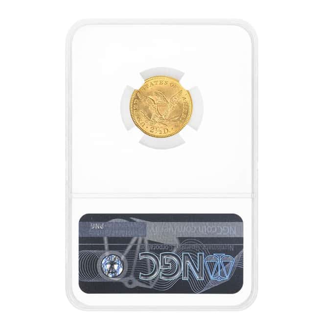 1861 $2.5 Liberty Head Quarter Eagle Gold Coin Type 2 NGC MS 63