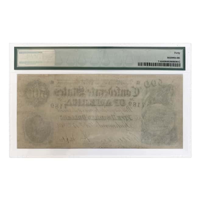 1864 $500 Confederate States of America Currency Note PMG XF 40