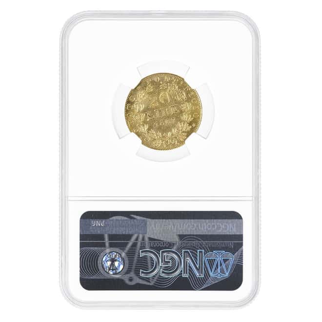 1867 XXI 20 Lire Italy Papal States Gold Coin NGC MS 63