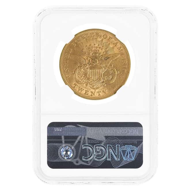 1868 S $20 Liberty Head Double Eagle Gold Coin NGC AU Details