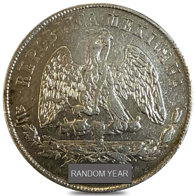 1871-1892 Mexico Second Republic 1 Peso Silver Coin Cull (Random Year)