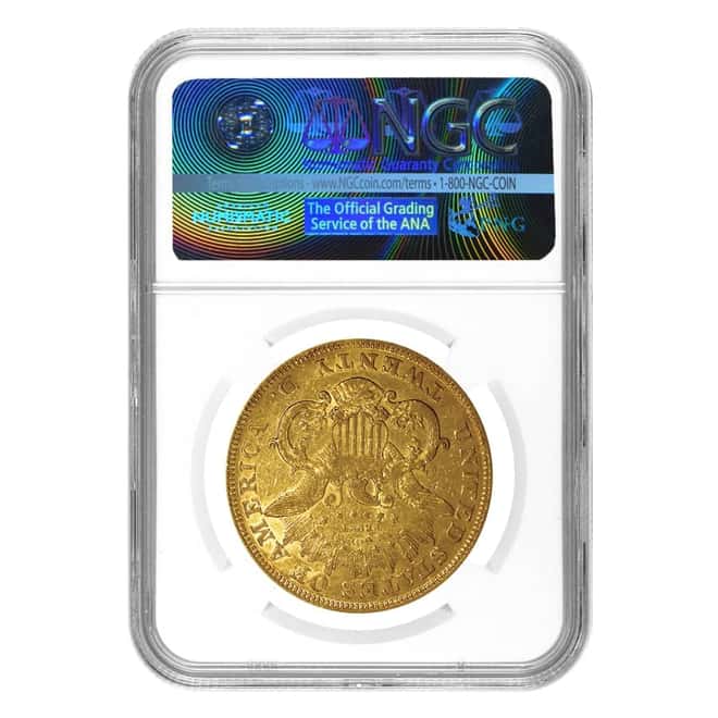 1871 $20 Liberty Head Double Eagle Gold Coin NGC AU 55