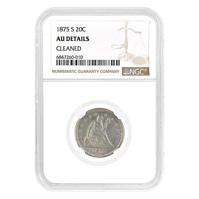 1875-S Seated Liberty Silver Twenty Cents 20C NGC AU Details