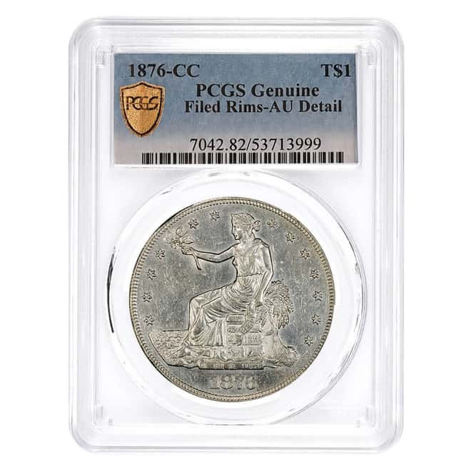 1876-CC Silver Trade Dollar $1 PCGS AU Detail