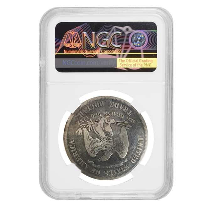 1876 Silver Trade Dollar Coin NGC VG Details