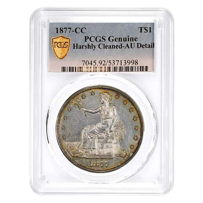 1877-CC Silver Trade Dollar $1 PCGS AU Detail
