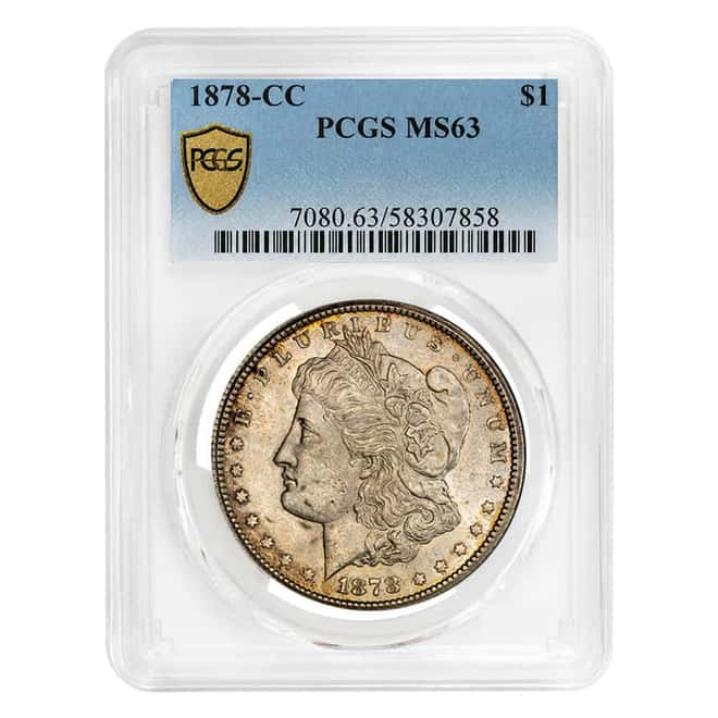 1878-CC Morgan Silver Dollar $1 PCGS MS 63