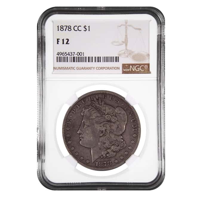 1878 CC Silver Morgan Dollar NGC F 12