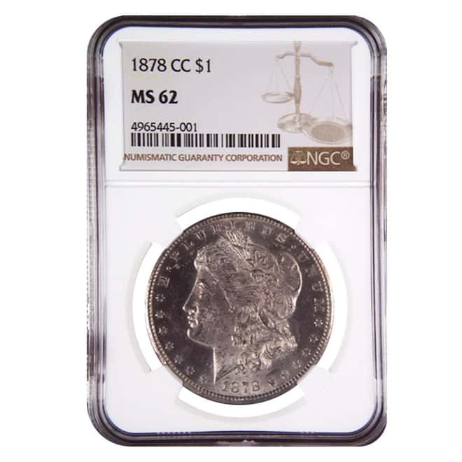 1878 CC Silver Morgan Dollar NGC MS 62