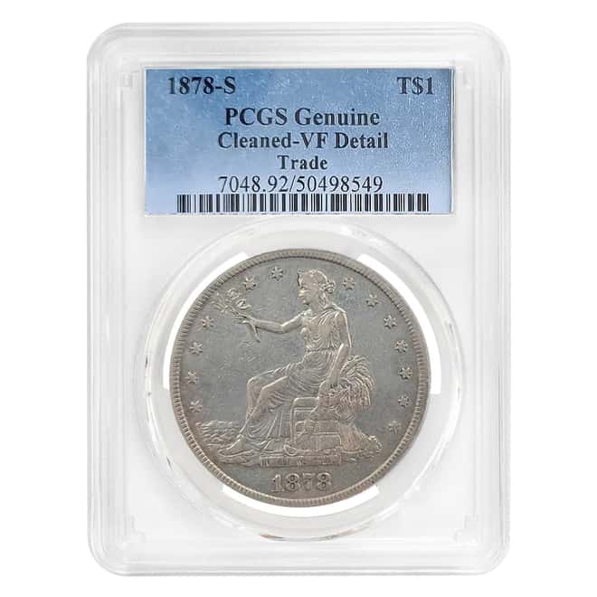 1878-S Silver Trade Dollar $1 PCGS VF Detail