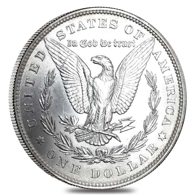 1878 Silver Morgan Dollar 7 Tailfeathers Reverse of 79 BU