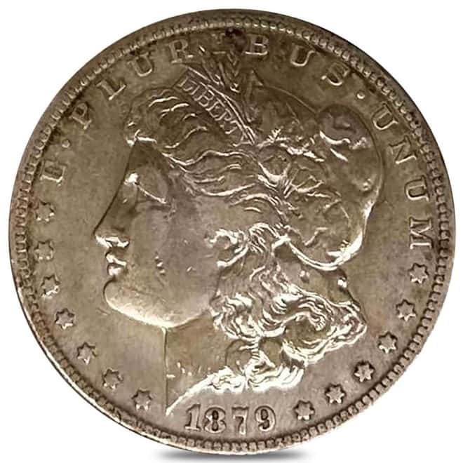 1879-CC Morgan Silver Dollar $1 Fine Details (Cleaned, Whizzed)