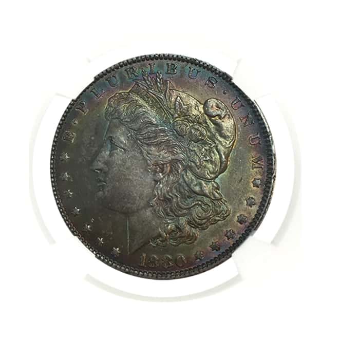 1880 O Morgan Silver Dollar $1 NGC AU 58