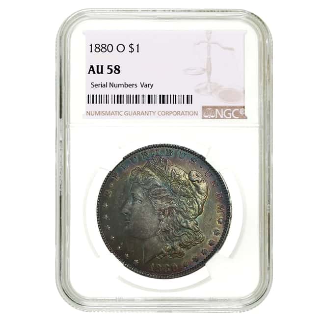 1880 O Morgan Silver Dollar $1 NGC AU 58