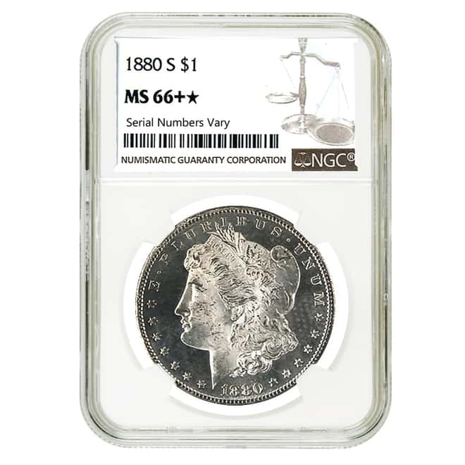 1880 S Silver Morgan Dollar NGC MS 66+*
