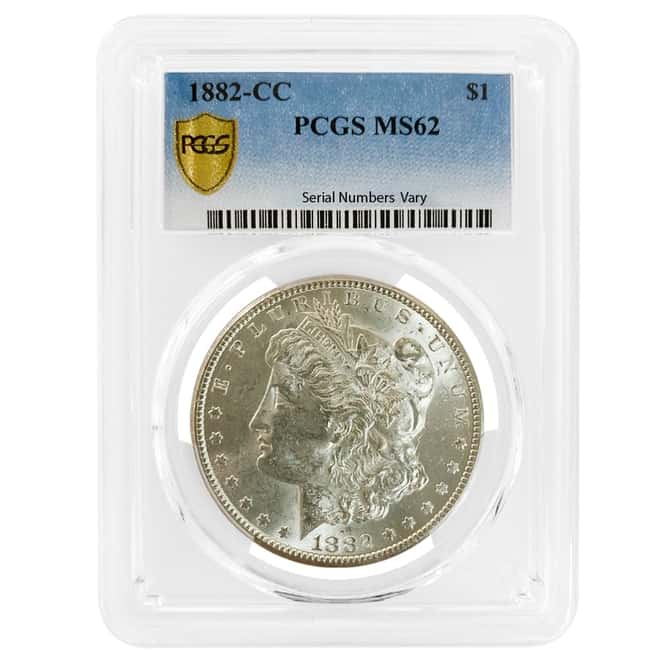 1882-CC Morgan Silver Dollar $1 PCGS MS 62