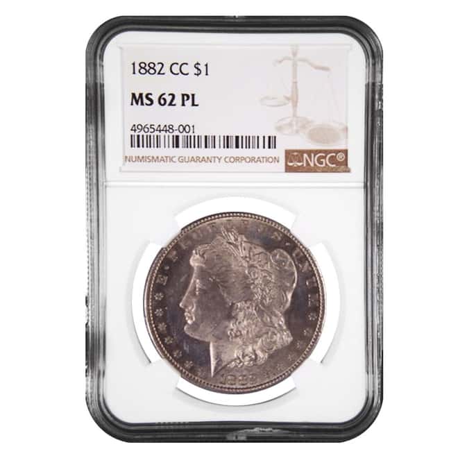1882-CC Silver Morgan Dollar NGC MS 62 PL