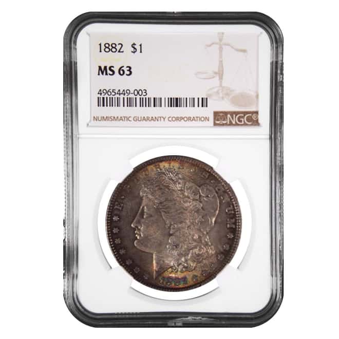 1882 Silver Morgan Dollar NGC MS 63